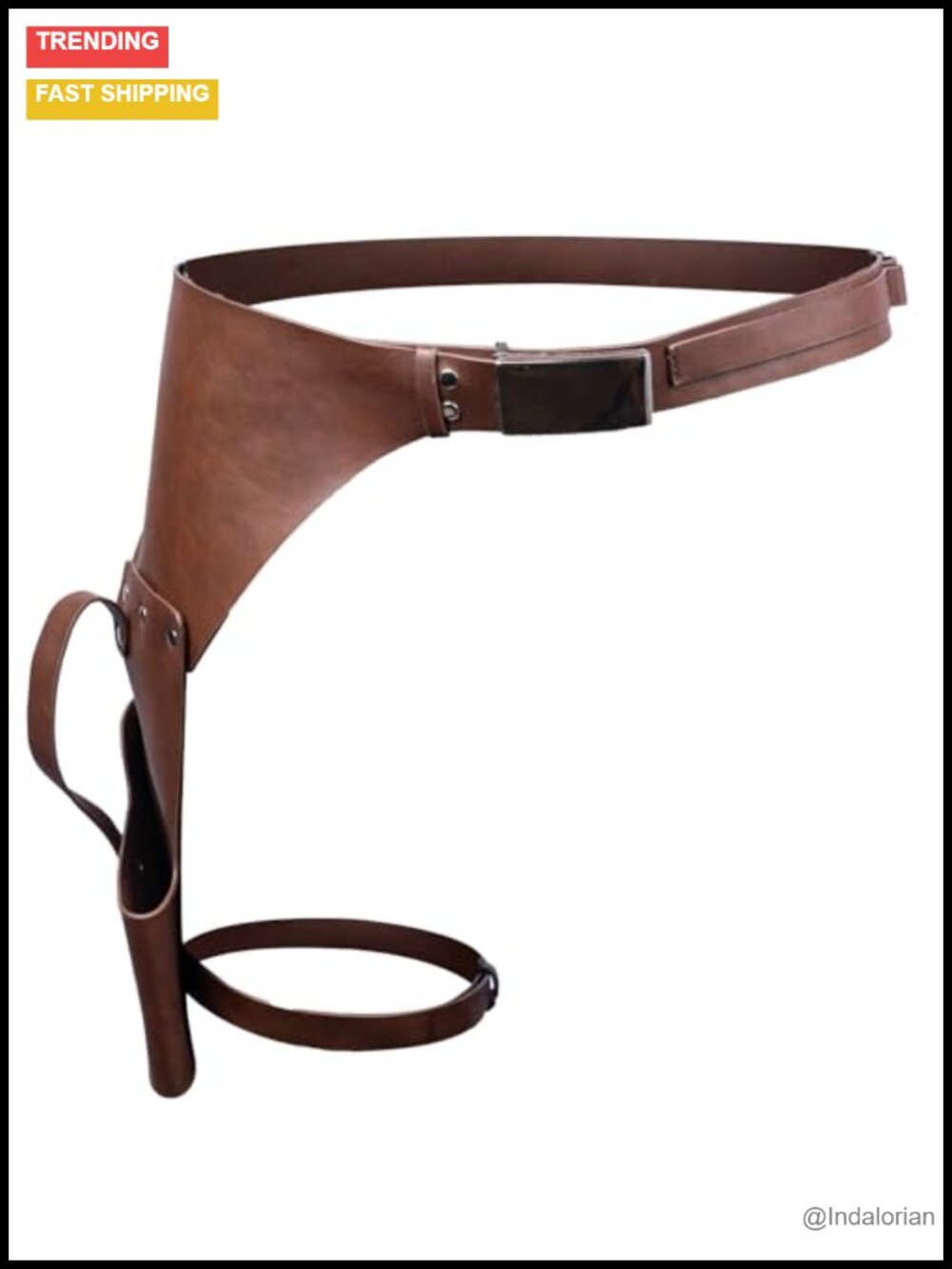 Men's Cosplay Costume Belt Holster PU Leather Adjustable Props for Halloween